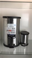 Two Stainless trash cans