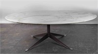 LARGE 82" ROUND KNOLL MARBLE TOP TABLE