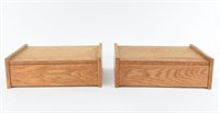 (2) DANISH OAK FLOATING SHELVES