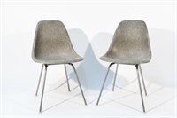 (2) GREY HERMAN MILLER SHELL CHAIRS