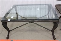 Glass and Cast Metal Coffee Table
