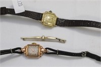Two Gold Ladies Wrist Watches