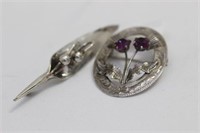 Two Sterling Silver Brooches