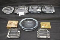 Cut Glass Ash Trays and Match Boxes