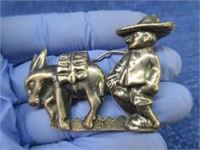 sterling "burrow & man" brooch - 950