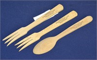 London's Farm Dairy Promotional Wood Forks & Spoon