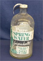 Vintage Pure Spring Water Bottle From Flint MI