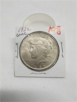 1922 peace silver dollar UNC