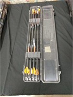 Lot of Vane Tech 350 hunting Arrows with case