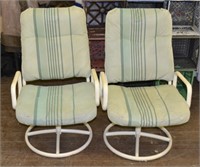 Two Swivel Rocking Outdoor Chairs