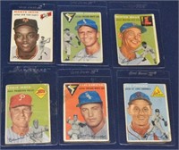 (6) 1954 Topps Baseball Trading Cards
