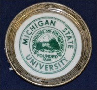 MI State University Porcelain & Sterling Coin Tray