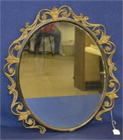 Antique Ornate Metal Framed Wall Mirror