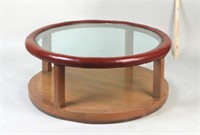 Modern Round Glass Top Low Table