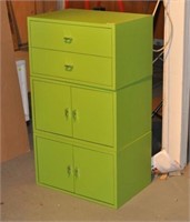 Mid-Century Modern Chartreuse Painted Cabinets