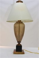 Melon-ribbed Glass Table Lamp