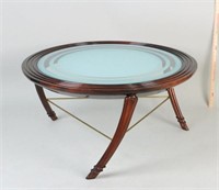 Mid-Century Round Frosted Glass Coffee Table