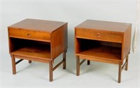Pair 1960's Walnut Side Tables