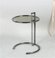 Mid-Century Chrome & Glass Adjustable Height Table