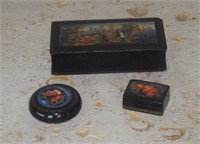Three Russian Lacquer Boxes