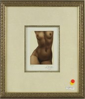 Framed Colored Engraving "Nude"