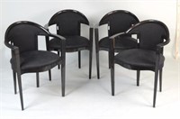 Set Four Italian Modernist Open Armchairs