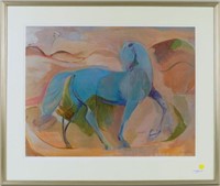 Carol Hurd, "Turquoise Horse" Framed Print