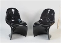 Pair Verner Panton Molded Plastic Chairs
