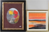 Ruth Shany, Two Framed Paintings on Silk