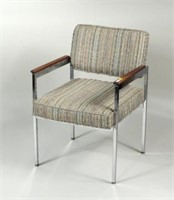 Modern Chrome Upholstered Arm Chair