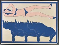 John Welsey, "Dream of Unicorns" Silkscreen