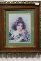 Antique Frame with Little Girl Print
