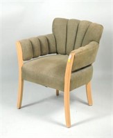 Modernist White Oak Upholstered Arm Chair