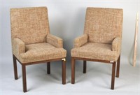 Pair Modern Upholstered Easy Chairs