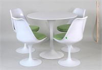 Eero Saarinen Style Tulip Table, Four Chairs