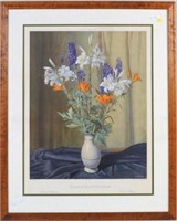 Still Life Print "Lilies and Delphinium"