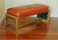 Poss. Lorin Marsh Asian Upholstered Hall Bench