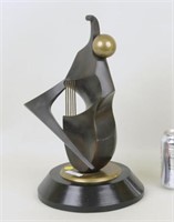 Haim Azuz, "Bass Player" Bronze Sculpture
