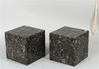 Pair Mid-Century Marble Cubes