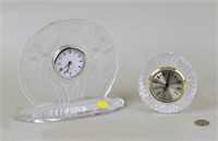 Lalique Glass Table Clock, Tyrone Glass Clock