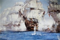 Ship painting (or print) signed Maguel Dawson