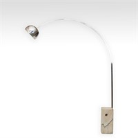 Marble and Brushed Steel Arc Lamp