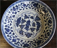 Large Blue & White 'Grapes' Charger,