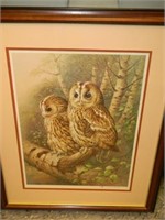 OWLS 1986 PENCIL SIGNED AND NUMBERED