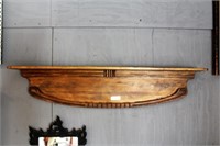 Wood wall shelf with drape bottom