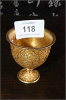 Small Gilt Tang style stem cup,