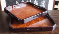 Pair of graduated Huanghuali scholar's trays,