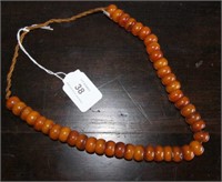 Strand of Tibetan Amber Beaded Necklace,