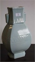 Chinese celadon glazed octagonal Hu vase,