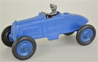 Early 7" Cast Iron Boat Tail Racer-Blue